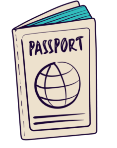 grafika przedstawia narysowany paszport